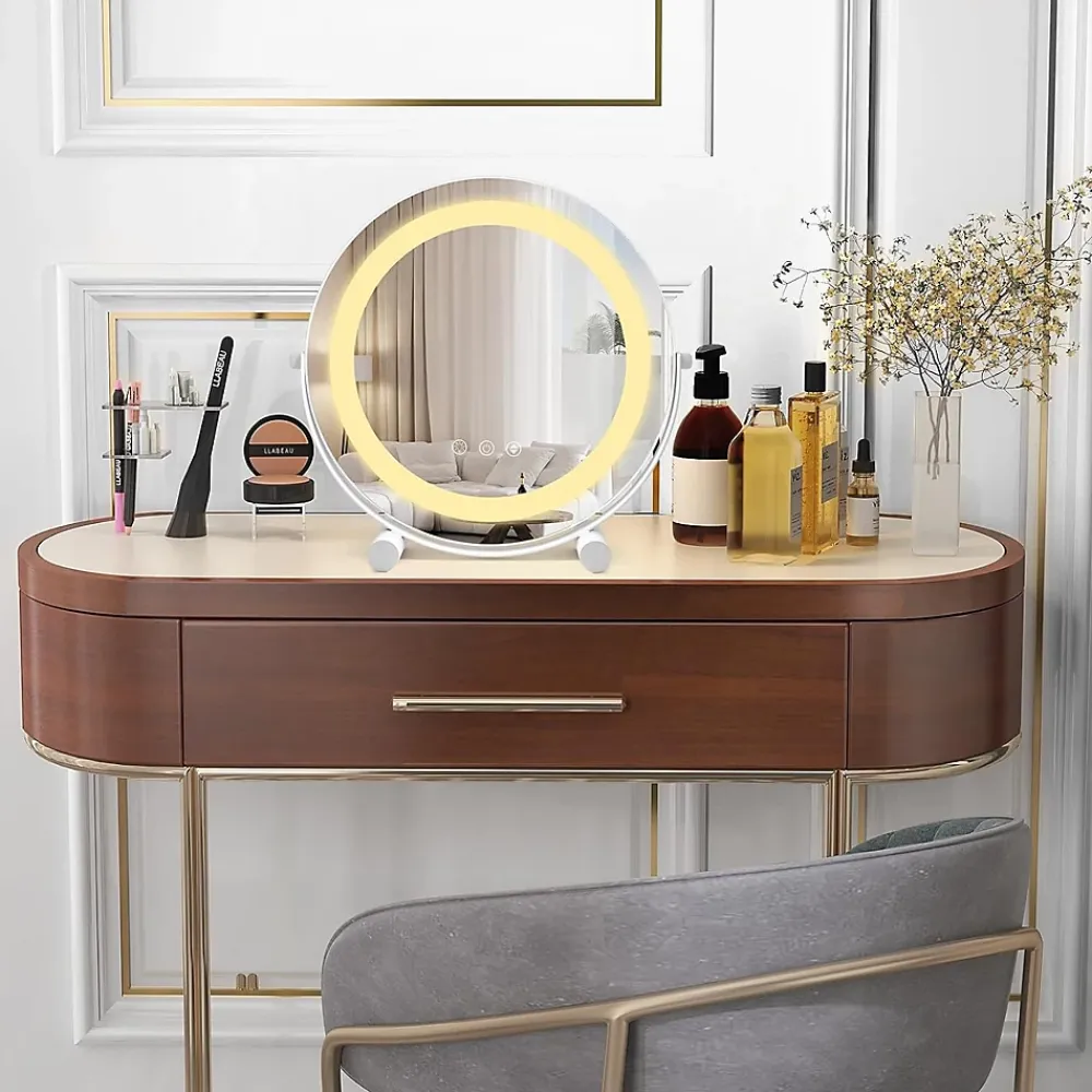 Giantex Miroir de Maquillage Pivotant 3 Couleurs et Luminosité Réglables Contrôle Tactile