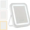 Giantex Miroir de Maquillage Rectangulaire 3 Couleurs et Luminosités réglables avec Support en Métal Contrôle Tactile