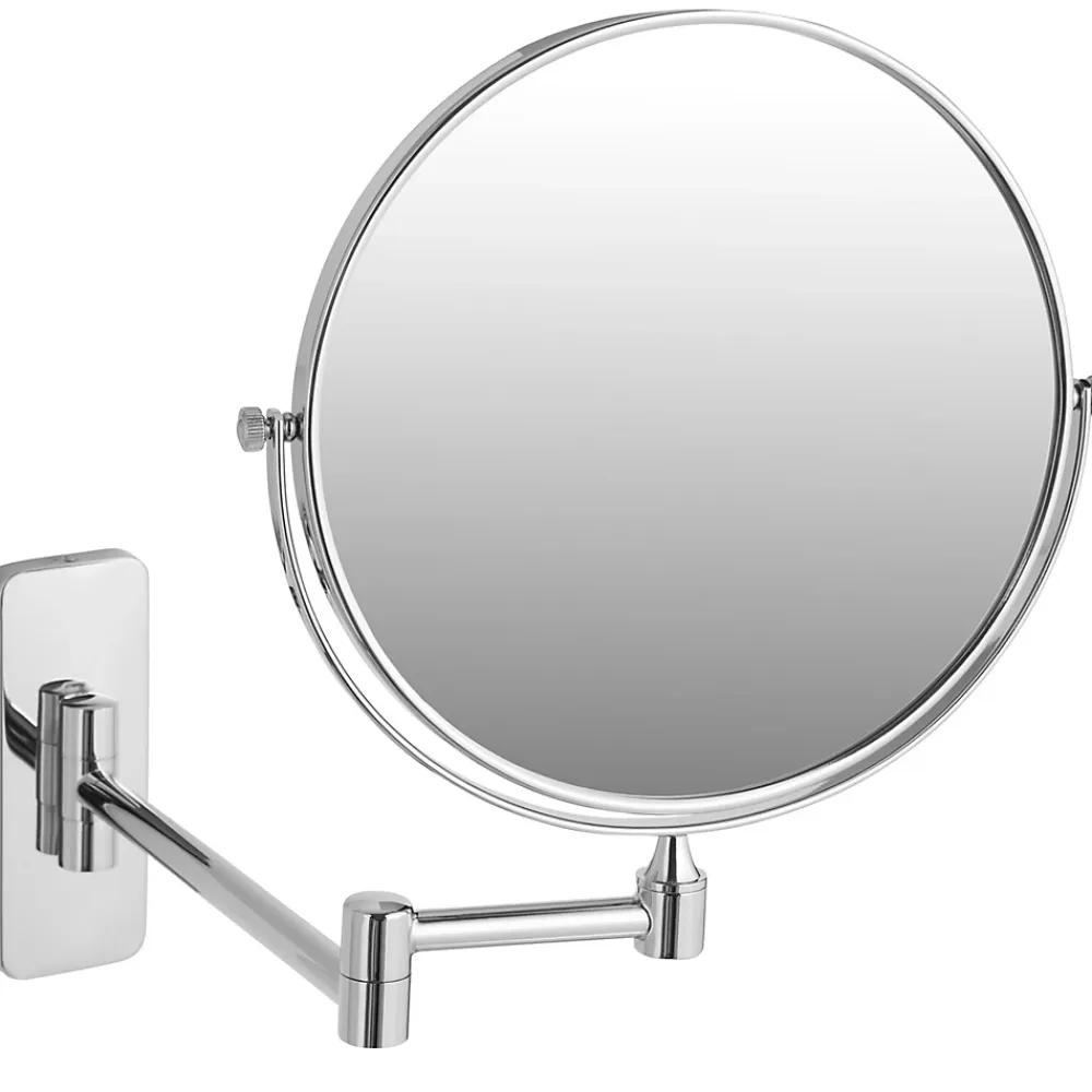 Tectake Miroir de maquillage Rond double face Grossissant argent