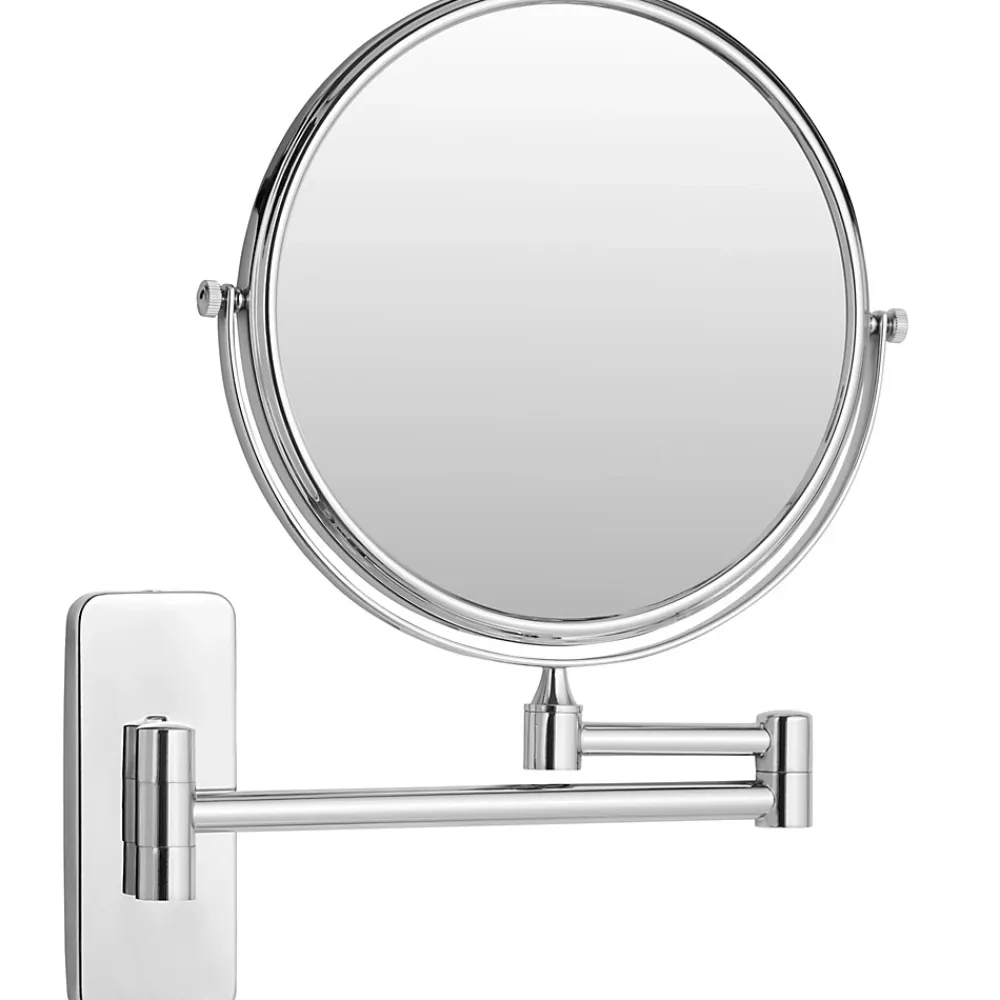 Tectake Miroir de maquillage Rond double face Grossissant argent