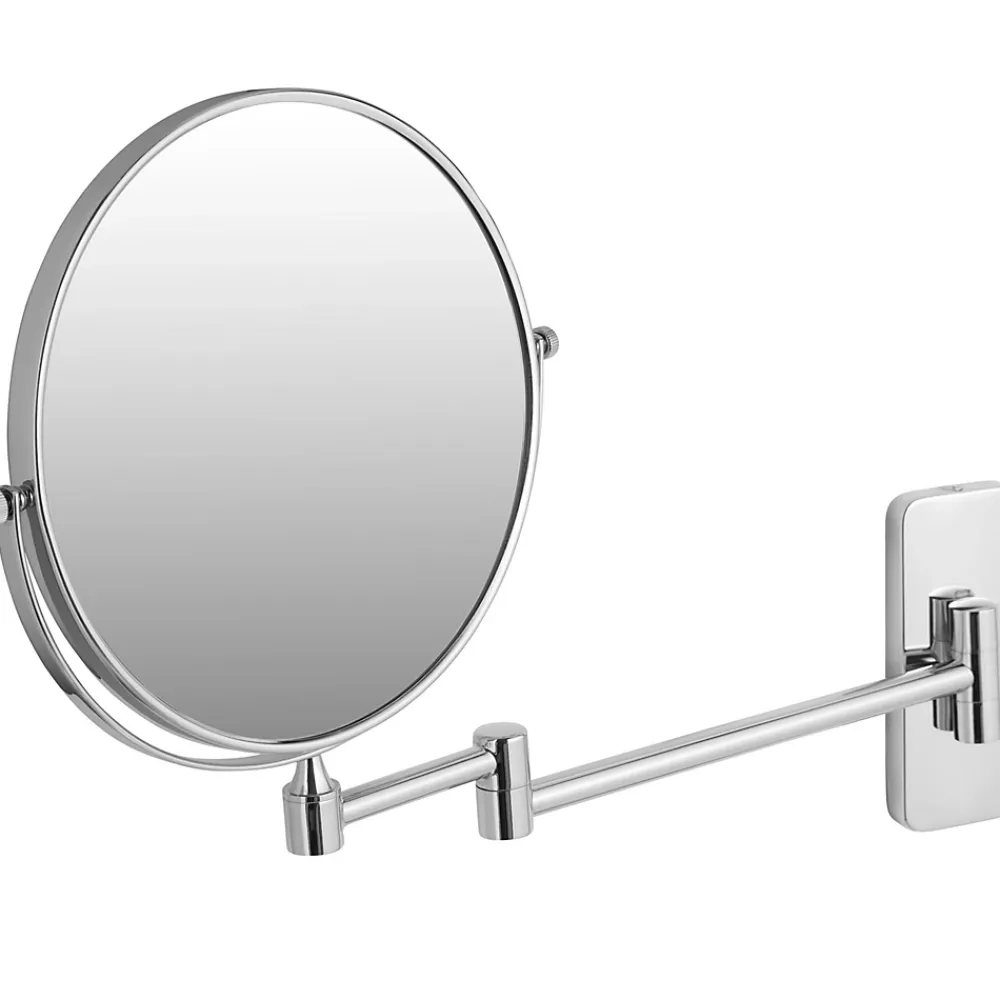 Tectake Miroir de maquillage Rond double face Grossissant argent
