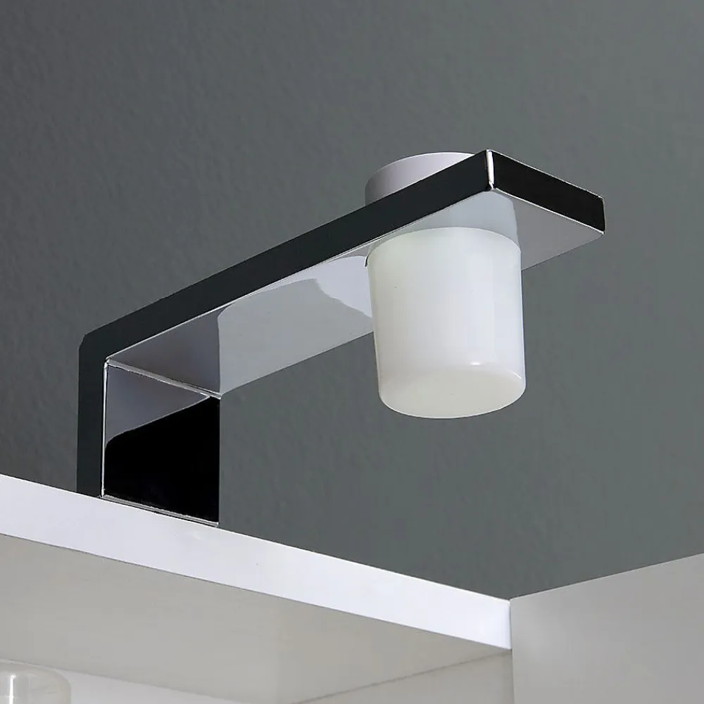 Kiamami Valentina Miroir De Rangement À Une Porte Avec Lampe Led Et Compartiment Ouvert