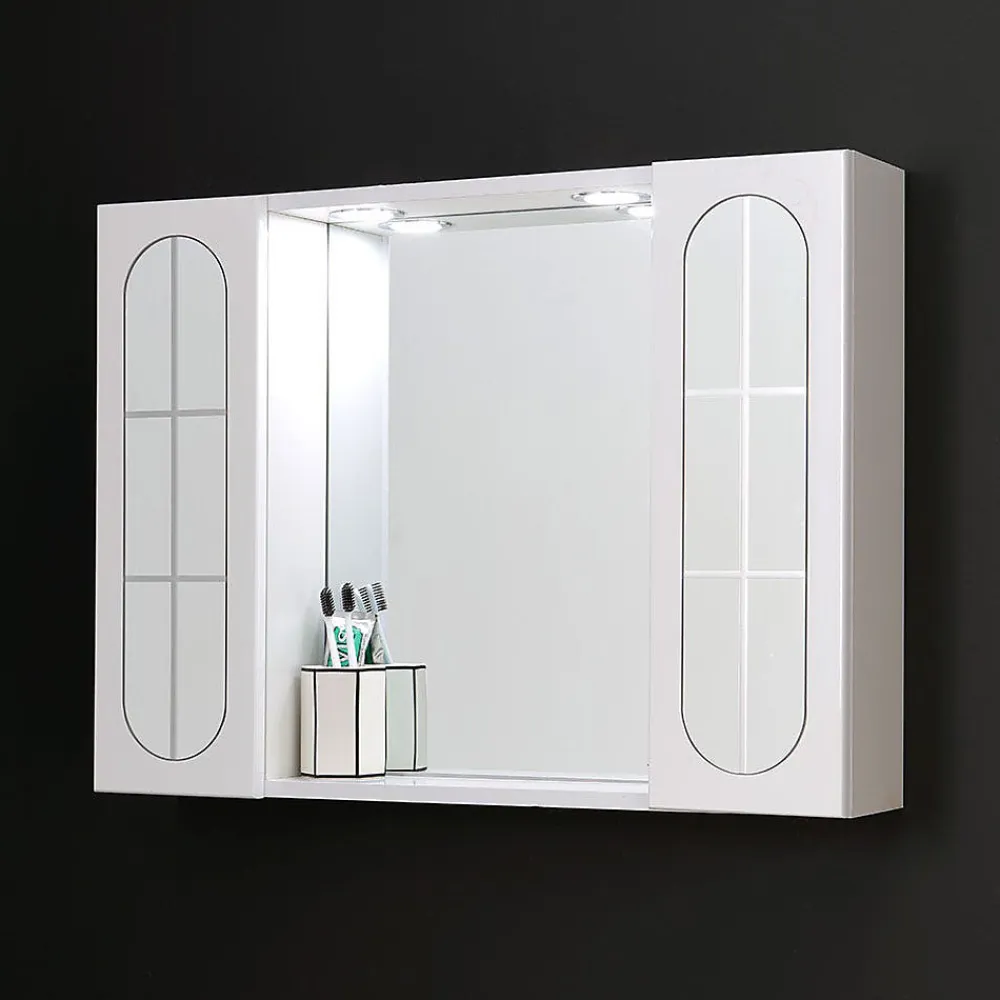 Armoire De Toilette|Kiamami Valentina Miroir De Rangement Inglesina Avec Étagère De Rangement Et Armoires Latérales