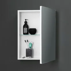Kiamami Valentina Miroir De Rangement Mural À Une Porte Avec Tablette Interne En Verre