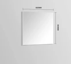 Top Bath Miroir de salle de bain 80 cm, Rectangulaire, Simple sur panneau 15 mm, Argent