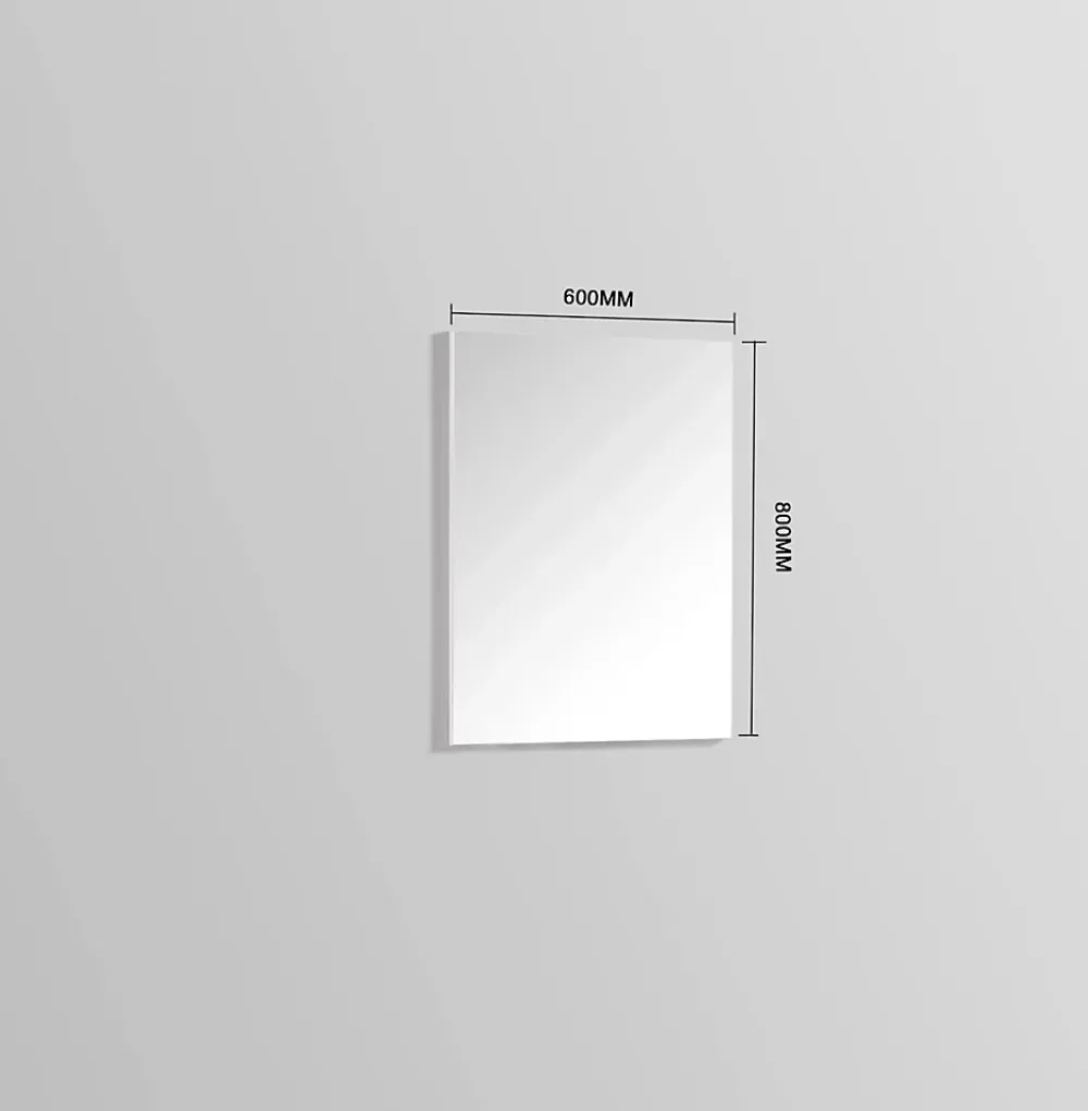 Top Bath Miroir de salle de bain 60 cm, Rectangulaire, Simple sur panneau 15 mm, Argent