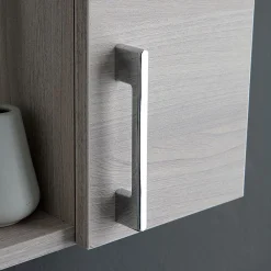 Kiamami Valentina Miroir De Salle De Bain Avec 2 Étagères Latérales En Chêne Gris.