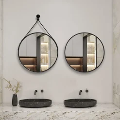 AICA Sanitaire Miroir de salle de bain ceinture noire 40 cm,