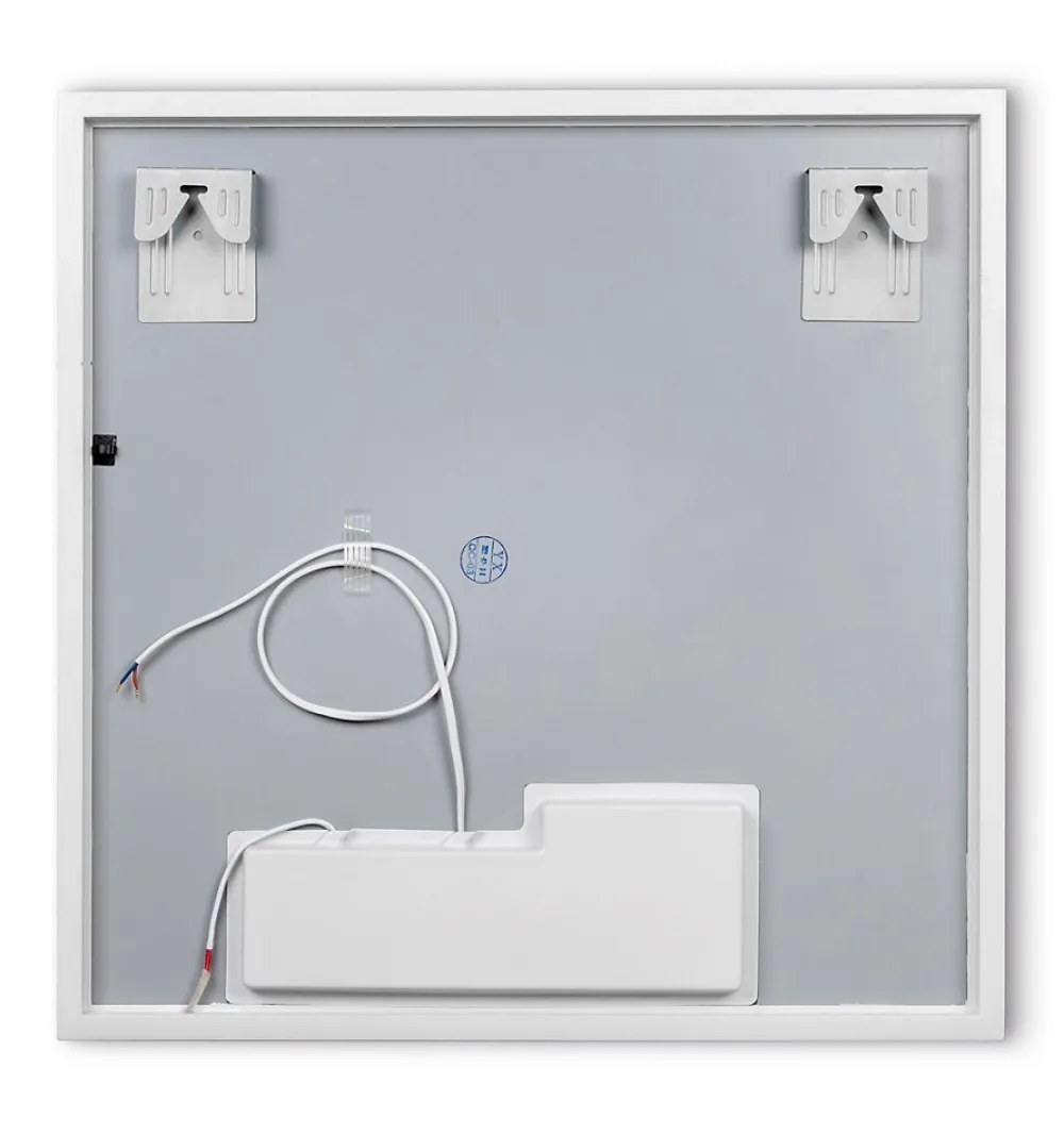 Miroir Lumineux|Focco Miroir de salle de bain carré avec lumière LED - lumière blanche froide (5700K) - 60 x 60cm - Modèle Oslo