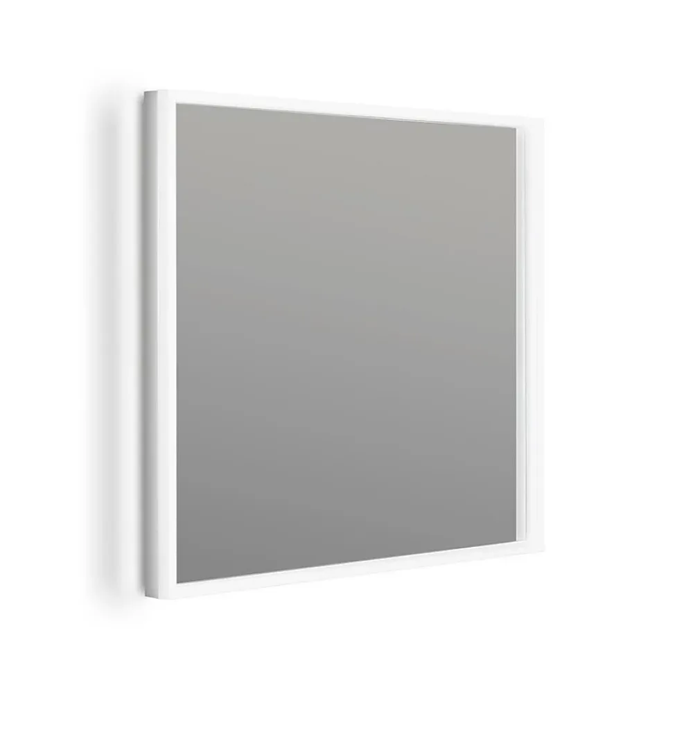 Miroir Lumineux|Focco Miroir de salle de bain carré avec lumière LED - lumière blanche froide (5700K) - 60 x 60cm - Modèle Oslo
