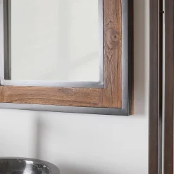 Miroir Simple|Wanda Collection Miroir de salle de bain Elégance bois métal 60x80