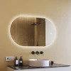 Artforma Miroir de salle de bain lumineux - - Ovale - 120x70cm - LED Dual + Interrupteur tactile
