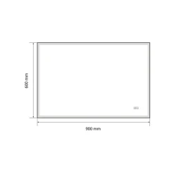 Luxury Bain Miroir de salle de bain LED 90x60cm anti buée, luminosité variable avec cadre en aluminium noir LuxuryBain