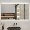 Miroir Lumineux|AICA Sanitaire Miroir de salle de bain LED 120x70 cm rétro-éclairé sans cadre avec anti-buée + mémoire + dimmable,