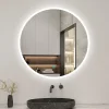 Miroir Lumineux|AICA Sanitaire Miroir de salle de bain led rond 80 cm, anti buée miroir avec interrupteur tactile,lumière blanche,