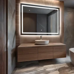 Artforma Miroir de Salle de Bain LED - Bella, 120x90 cm, LED Lumineux Miroir, Blanc Froid 7000K, Interrupteur Tactile