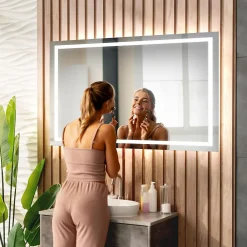 Artforma Miroir de Salle de Bain LED - Bella, 120x90 cm, LED Lumineux Miroir, Blanc Froid 7000K, Interrupteur Tactile