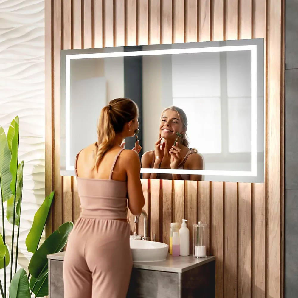 Artforma Miroir de Salle de Bain LED - Bella, 120x90 cm, LED Lumineux Miroir, Blanc Froid 7000K, Interrupteur Tactile