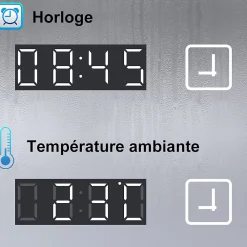 Miroir Lumineux|AICA Sanitaire Miroir de salle de bain led bluetooth, 140x80cm Anti-buée, 3x Loupe, 3 couleurs de lumière,