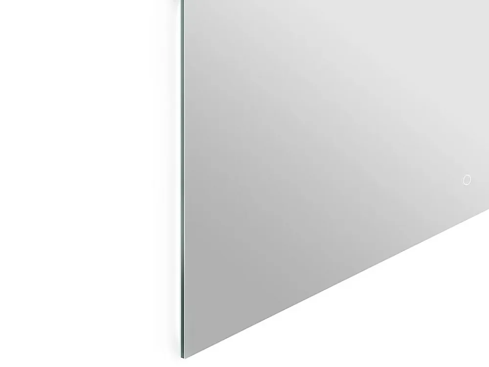 Vente-unique Miroir de salle de bain lumineux rectangulaire anti-buée avec bouton tactile - 120 x 70 cm - REVALUNA