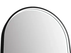 Vente-unique Miroir de salle de bain lumineux en arche anti-buée avec bouton tactile - Contour noir mat - 50 x 90 cm - VIANORIA