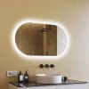 Artforma Miroir de salle de bain lumineux - - Ovale - 120x70cm - LED Dual + interrupteur tactile + anti-buée