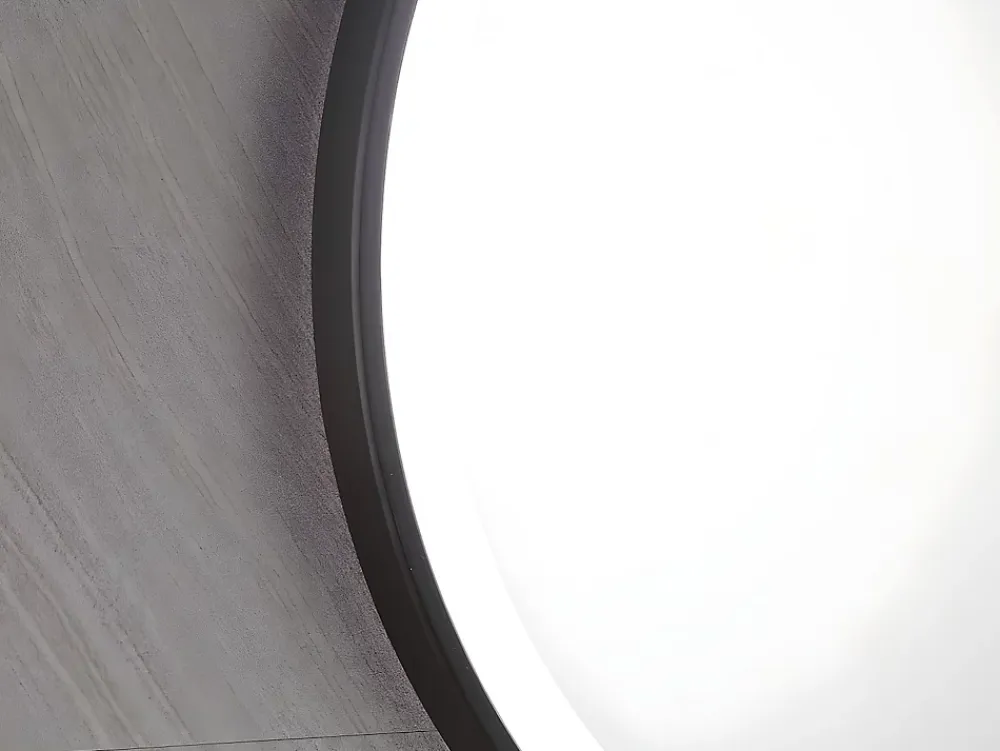 Vente-unique Miroir de salle de bain lumineux rond noir à Leds - D. 60 cm - NUMEA