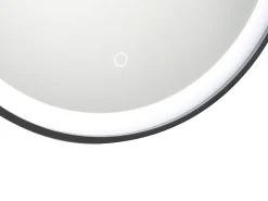 Miroir Simple|Vente-unique Miroir de salle de bain lumineux rond noir avec Leds - D. 80 cm - NUMEA