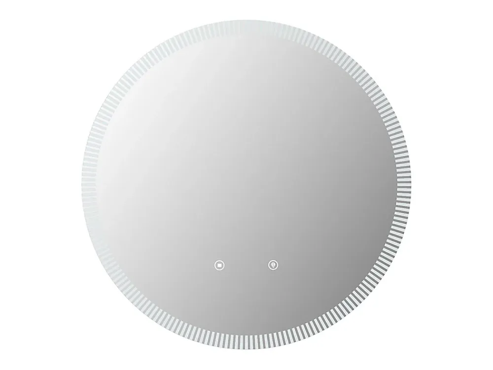 Vente-unique Miroir de salle de bain lumineux soleil avec anti buée et bouton tactile - D60 cm - VERECIO