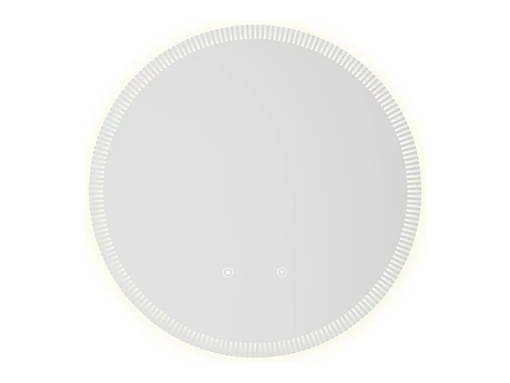 Vente-unique Miroir de salle de bain lumineux soleil avec anti buée et bouton tactile - D60 cm - VERECIO