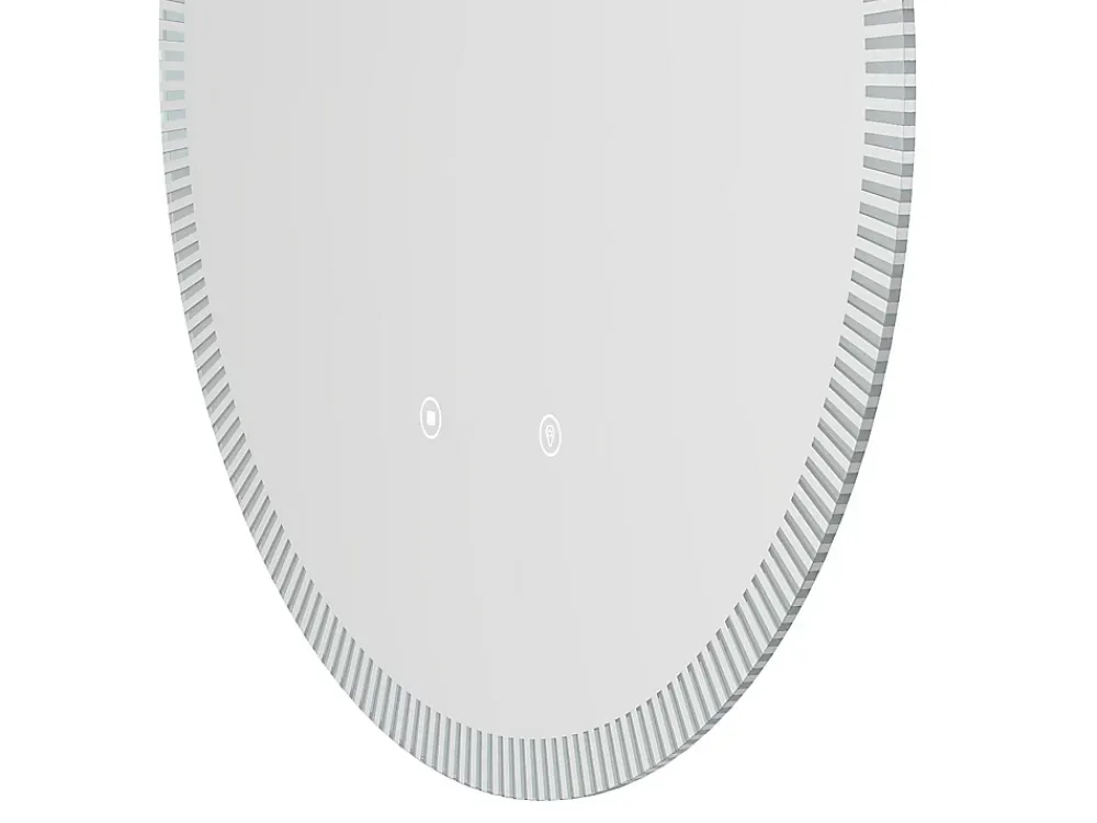 Vente-unique Miroir de salle de bain lumineux soleil avec anti buée et bouton tactile - D60 cm - VERECIO