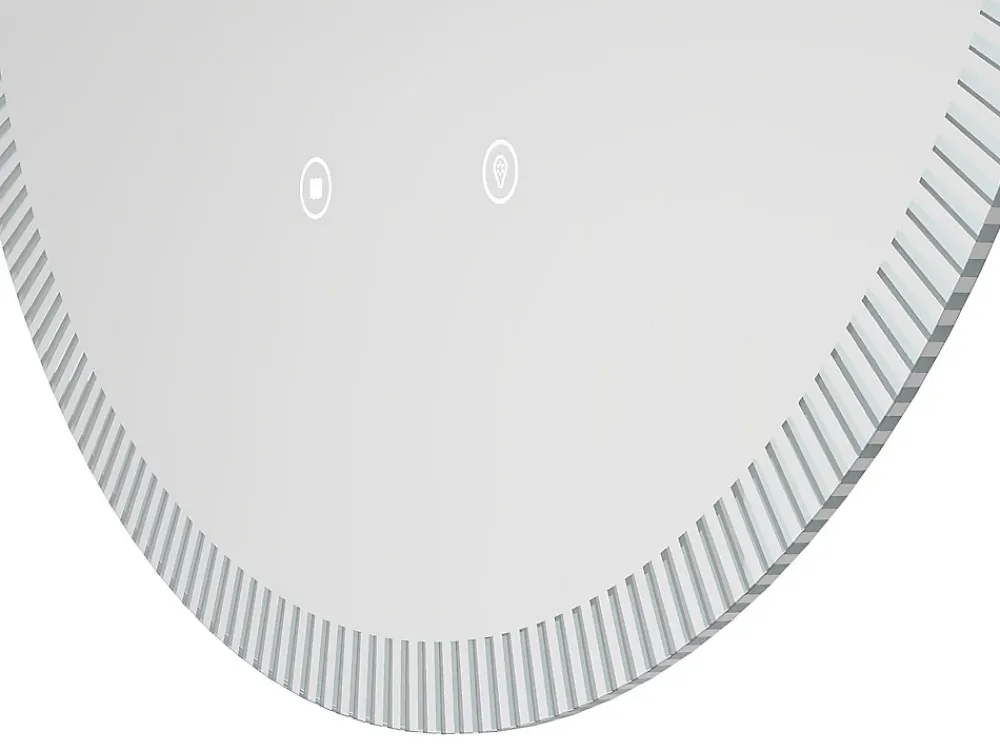 Vente-unique Miroir de salle de bain lumineux soleil avec anti buée et bouton tactile - D60 cm - VERECIO