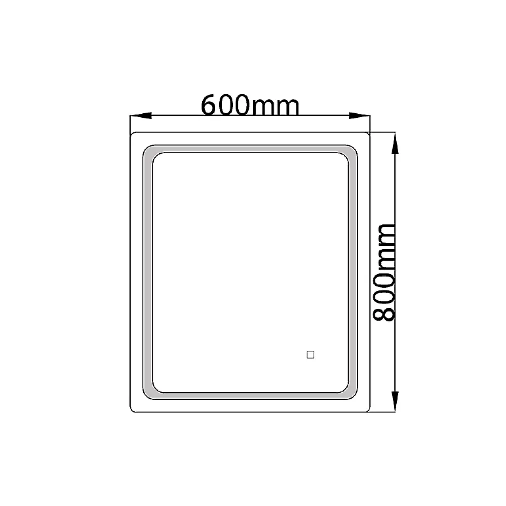 Luxury Bain Miroir de salle de bain LED 60x80cm à luminosité variable rectangulaire LuxuryBain