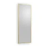 Miroir Simple|Vente-unique Miroir de salle de bain lumineux rectangulaire anti-buée avec bouton tactile - Contour doré - 50 x 150 cm - ORINELIA