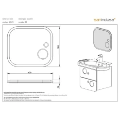 Sanindusa Miroir de salle de bain mural pour enfant WCkids 43x38 sanitaires pour enfant couleur jaune livré avec kit de fixation