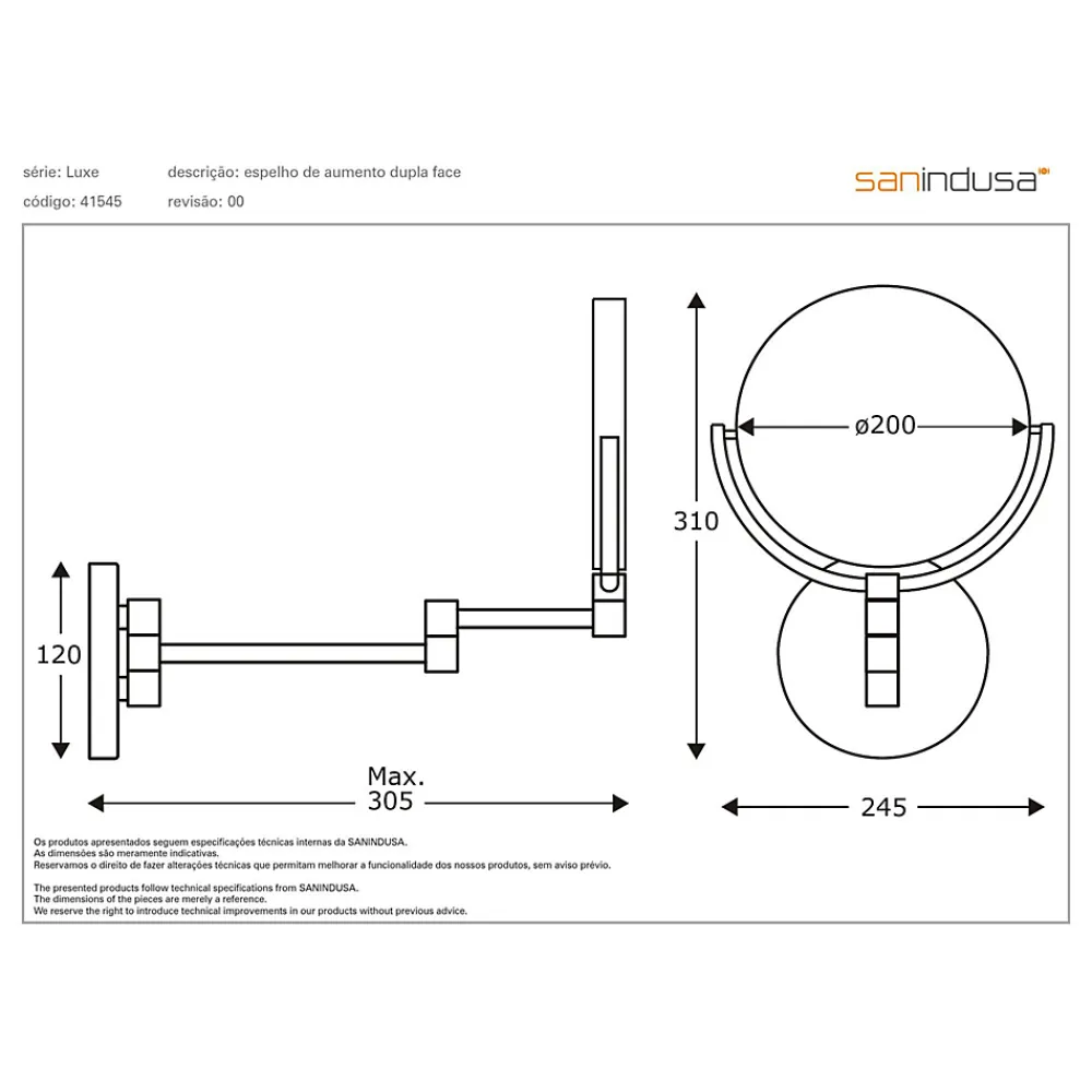 Miroir Grossissant|Sanindusa Miroir de salle de bain mural grossissant articulé Luxe latéral face couleur noir
