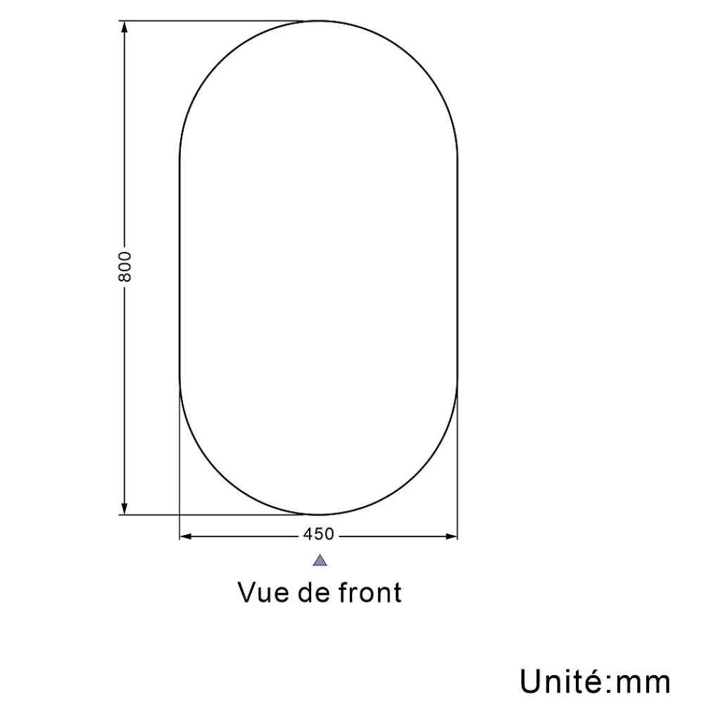 Miroir Simple|AICA Sanitaire Miroir de salle de bain ovale sans cadre 45x80 cm,