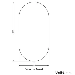 Miroir Simple|AICA Sanitaire Miroir de salle de bain ovale sans cadre 45x90 cm,