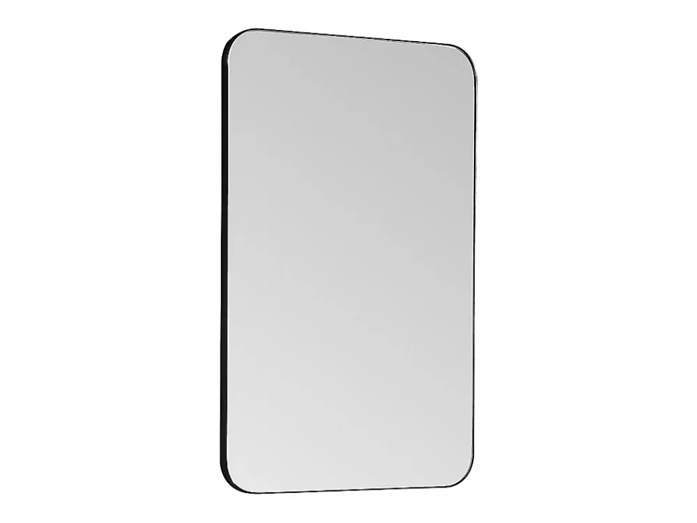 Miroir Simple|Vente-unique Miroir de salle de bain rectangle contour noir - 50x80 cm - DEMETRIA