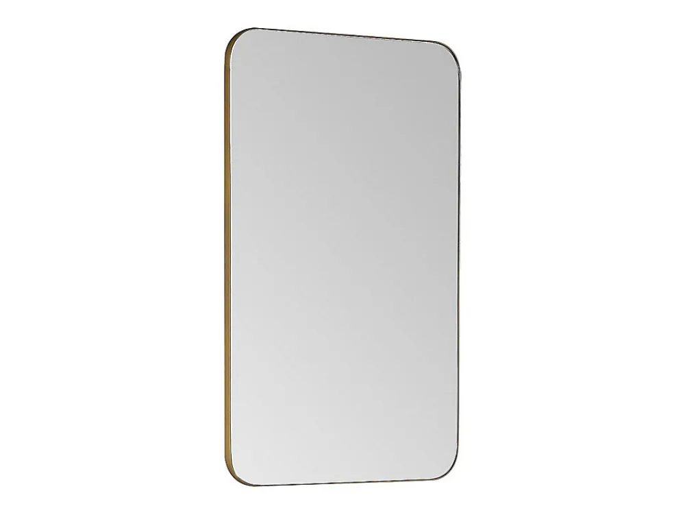 Vente-unique Miroir de salle de bain rectangle contour doré - 50 x 80 cm - DEMETRIA