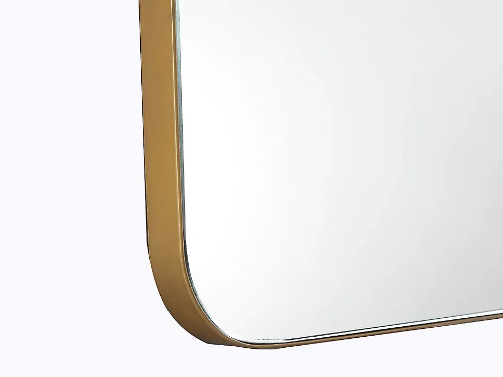 Vente-unique Miroir de salle de bain rectangle contour doré - 50 x 80 cm - DEMETRIA