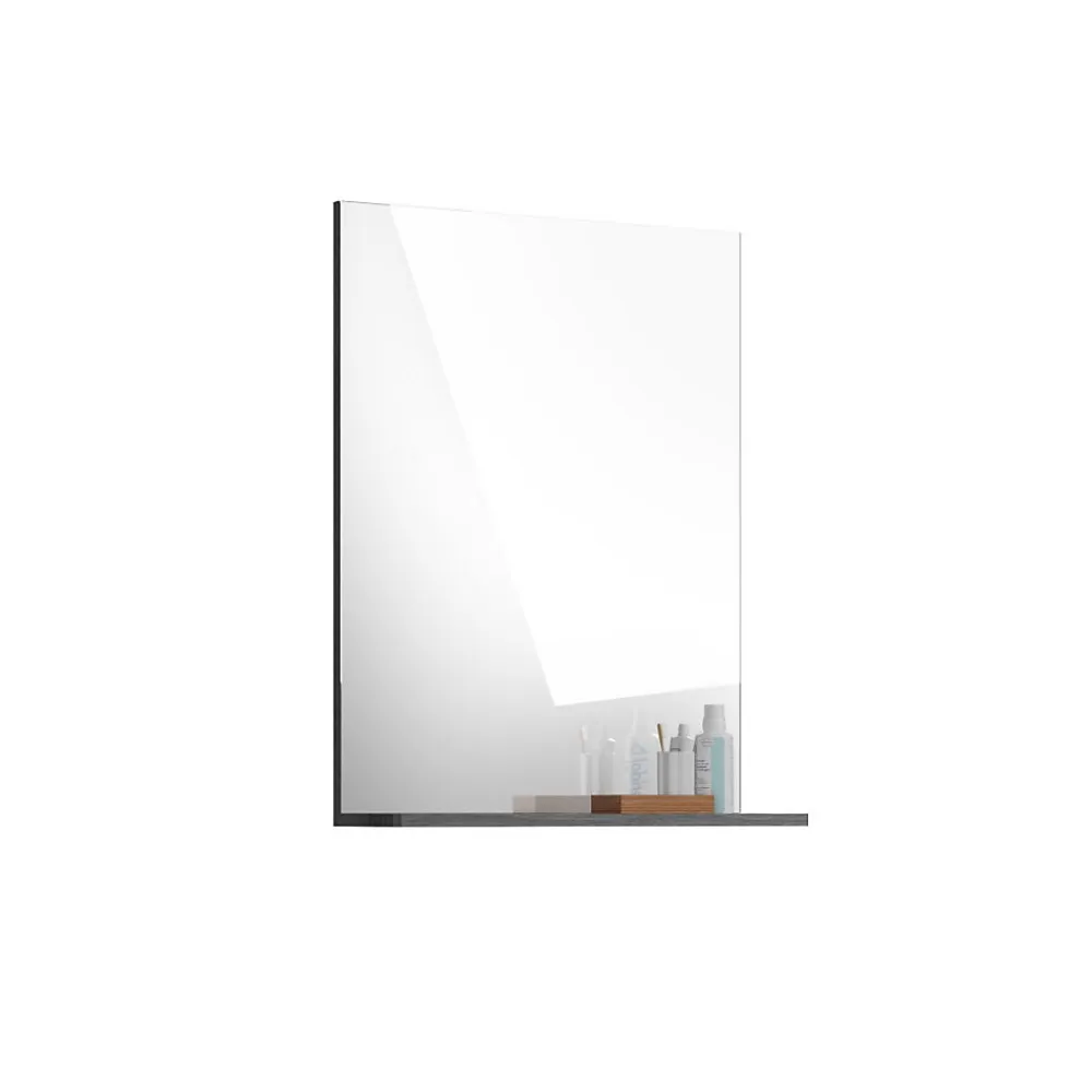 Meublorama Miroir de salle de bain SCOTT Gris foncé 60x79x18 cm