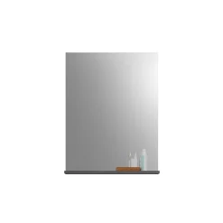 Meublorama Miroir de salle de bain SCOTT Gris foncé 60x79x18 cm