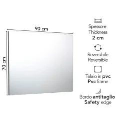 Miroir Grossissant|Kiamami Valentina Miroir De Salle De Bain 90X70 Cm Réversible Avec Cadre De Support
