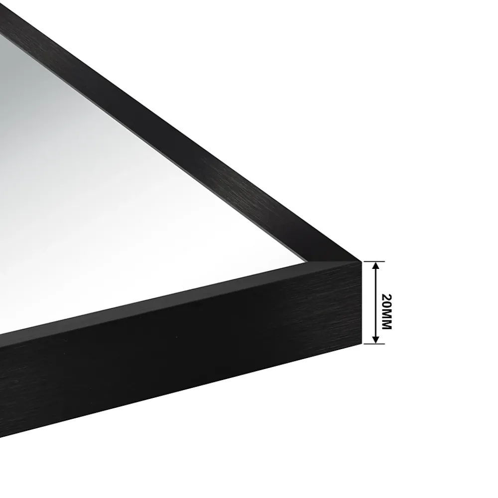 Miroir Simple|AICA Sanitaire Miroir de salle de bain 80x60cm Cadre carré miroir noir mat suspendu horizontalement et verticalement,