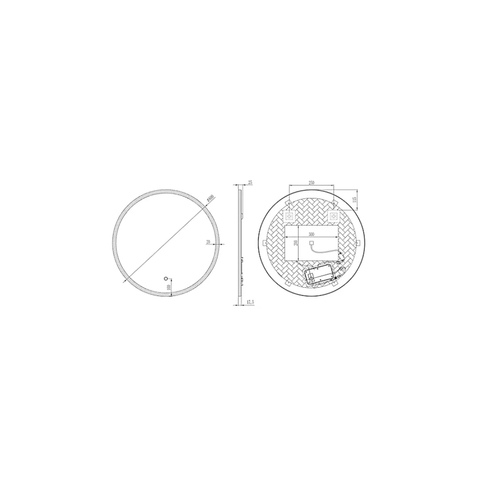 MPGlass Miroir de salle de bains lumineux LED rond Ø60 cm, argenté, Bishop