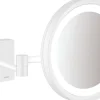 Miroir Grossissant Lumineux|Hansgrohe Miroir de salle de bains lumineux LED grossissant, blanc mat,