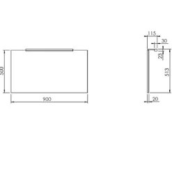 Miroir de salle de bains lumineux LED effet chêne l.90 cm, Calao