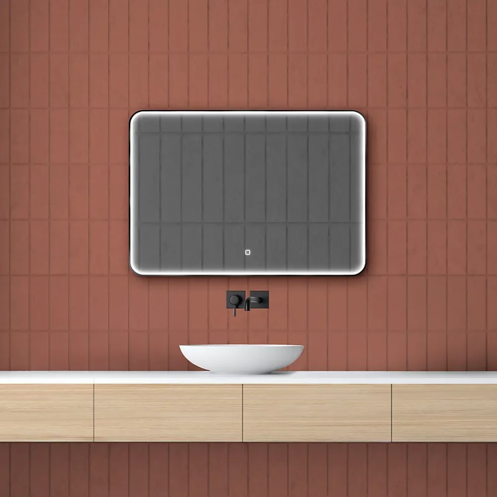 Miroir Lumineux|MPGlass Miroir de salle de bains lumineux LED rectangulaire l. 100 x H. 70 cm Denver