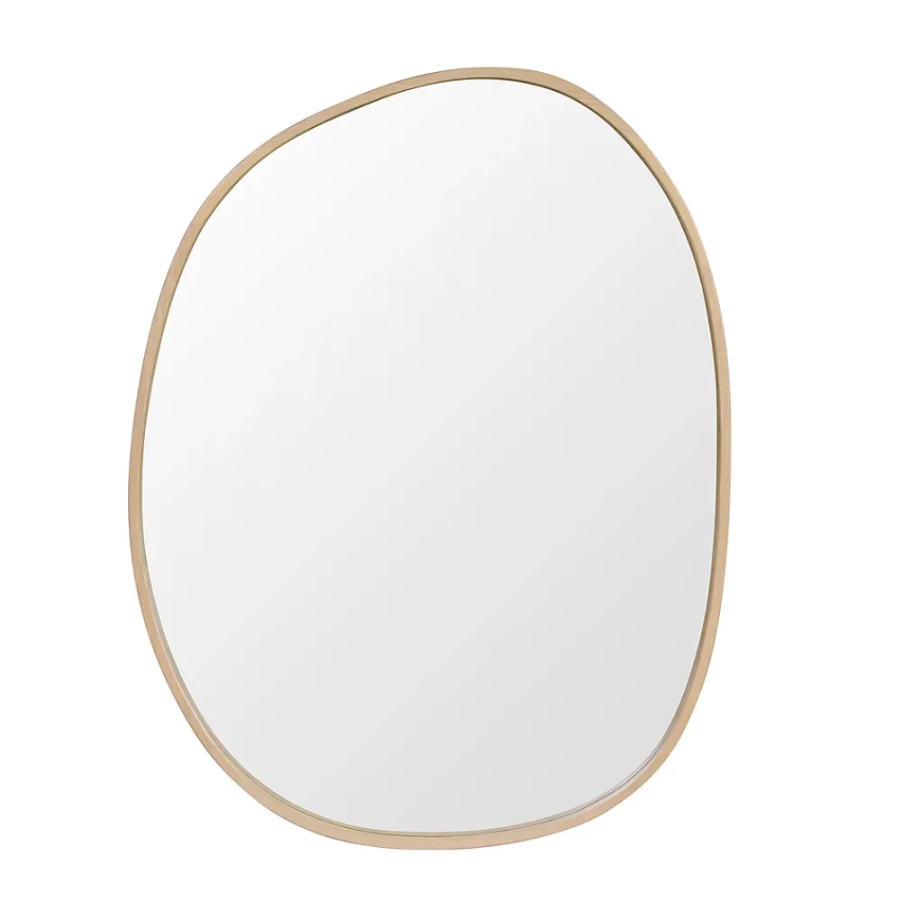 Miroir Simple|Homesight Miroir de salle de bains forme galet l.60 x H.80 cm, placage chêne, Thiam